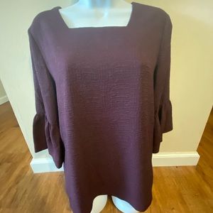 Calvin Klein burgundy 3/4 bell sleeve small